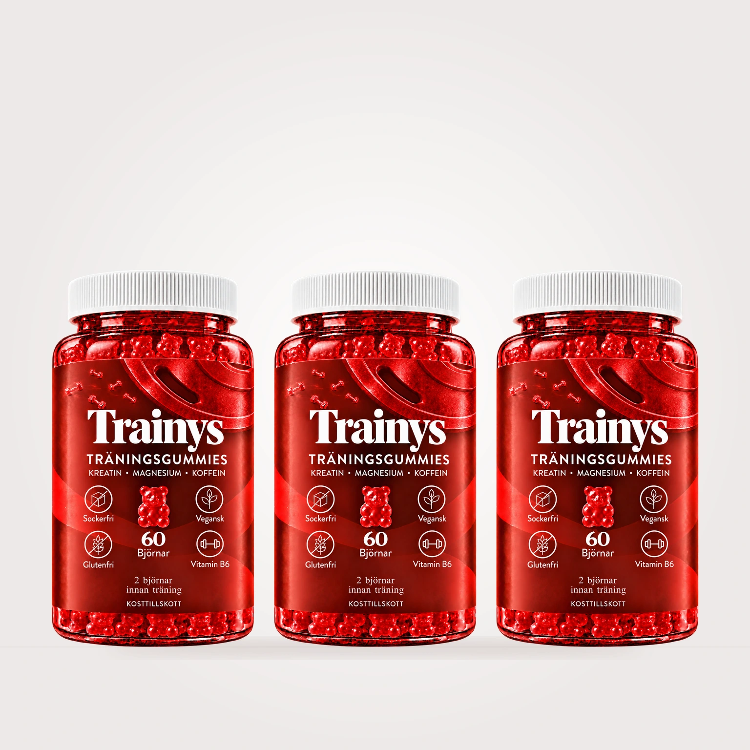 Tre Trainys-burkar tillsammans